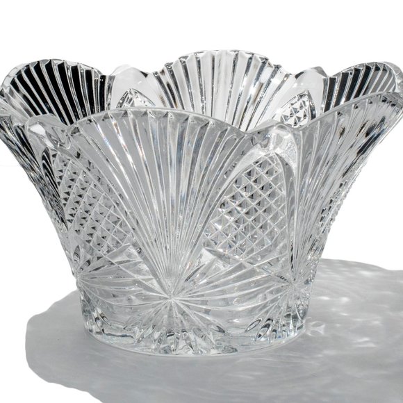 Imperial Crystal Art Deco Pattern Punch Bowl - Picture 2 of 4